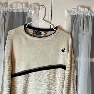 binghamton knitting Cotton Sweater Men's 2XL Beige Made In USA